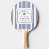 Beach House Blue Stripes Coasthouse Tischtennis Schläger (Vorderseite)
