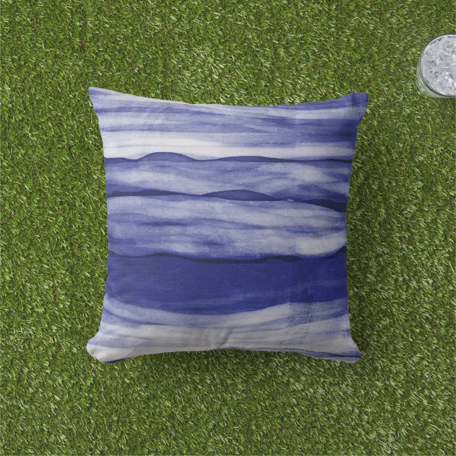 Beach House Blue Stripes Kissen (Golfball-Marker)