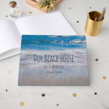 Beach House Blue White Coastal Ocean Gästebuch