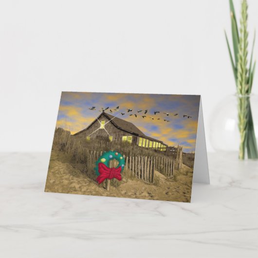 Beach House Christmas Card H Feiertagskarte (Vorderseite)