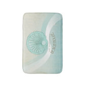 Beach House Clam Muschel Aqua Blue ID623 Badematte (Vorderseite Vertikal)