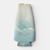 Beach House Clam Muschel Aqua Blue ID623 Flaschenkühler (Vorderseite)