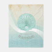 Beach House Clam Muschel Aqua Blue ID623 Fleecedecke (Vorderseite)