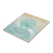 Beach House Clam Muschel Aqua Blue ID623 Fliese (Seite)