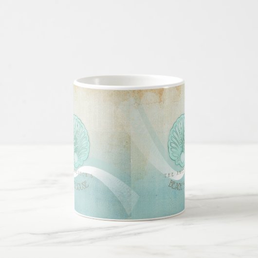 Beach House Clam Muschel Aqua Blue ID623 Kaffeetasse (Mittel)