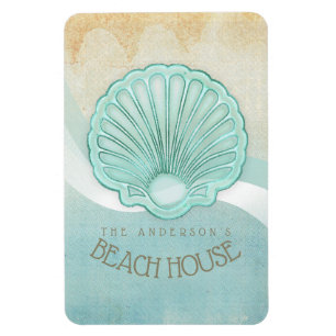 Beach House Clam Muschel Aqua Blue ID623 Magnet