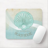Beach House Clam Muschel Aqua Blue ID623 Mousepad (Mit Mouse)