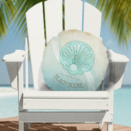 Beach House Clam Muschel Aqua Blue ID623 Rundes Kissen