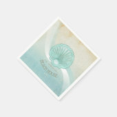 Beach House Clam Muschel Aqua Blue ID623 Serviette (Ecke)