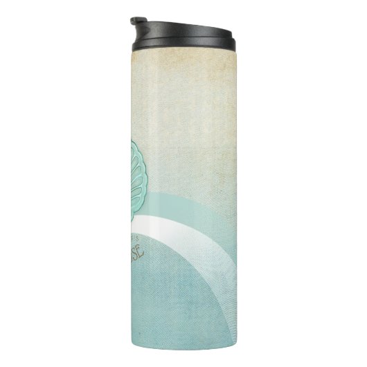 Beach House Clam Muschel Aqua Blue ID623 Thermosbecher (Nach rechts gedreht)