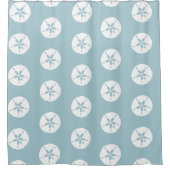 Beach House Coastal Enck Egg Blue Nautic Muscheln Duschvorhang (Vorderseite)