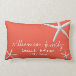 Beach House Coastal Starfish Dark Coral Lendenkissen