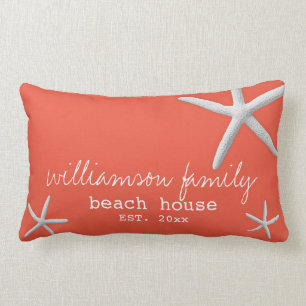 Beach House Coastal Starfish Dark Coral Lendenkissen
