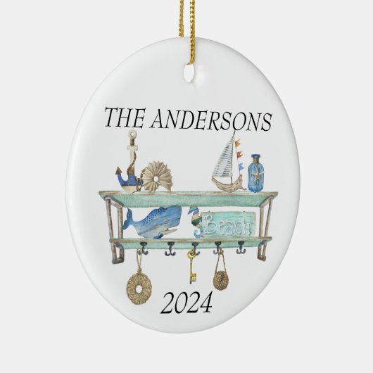 Beach House Costal Ocean Sea Deco Keramik Ornament (Rechts)