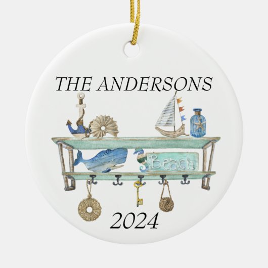 Beach House Costal Ocean Sea Deco Keramik Ornament (Vorne)