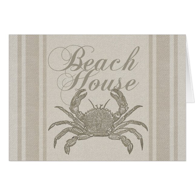 Beach House Crab Küste Vintag (Vorderseite (Horizontal))