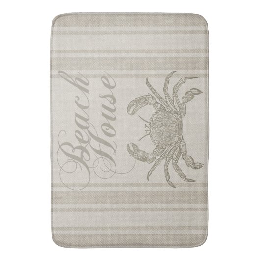Beach House Crab Küste Vintag Badematte (Vorderseite Vertikal)