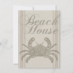 Beach House Crab Küste Vintag Einladung
