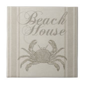 Beach House Crab Küste Vintag Fliese (Vorderseite)