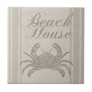 Beach House Crab Küste Vintag Fliese
