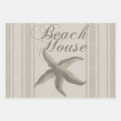 Beach House Crab Küste Vintag Geschenkpapier Set (Vorderseite 3)