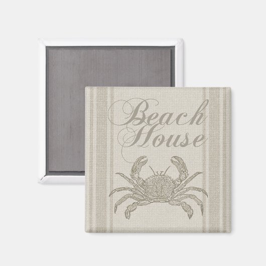 Beach House Crab Küste Vintag Magnet (Vorderseite/Rückseite)