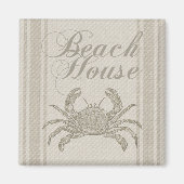 Beach House Crab Küste Vintag Magnet (Vorne)