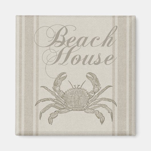 Beach House Crab Küste Vintag Magnet (Vorne)