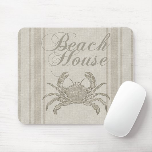 Beach House Crab Küste Vintag Mousepad (Mit Mouse)