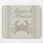 Beach House Crab Küste Vintag Mousepad (Vorne)