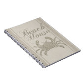 Beach House Crab Küste Vintag Notizblock (Rechte Seite)