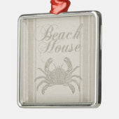Beach House Crab Küste Vintag Ornament Aus Metall (Links)