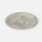 Beach House Crab Küste Vintag Pappteller (Schrägansicht)