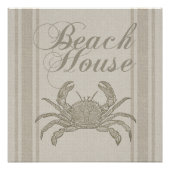 Beach House Crab Küste Vintag Poster (Vorderseite)