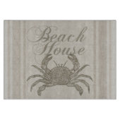Beach House Crab Küste Vintag Schneidebrett (Vorderseite)