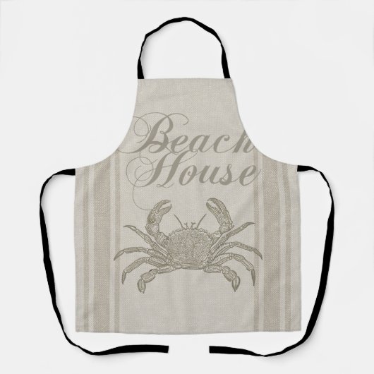 Beach House Crab Küste Vintag Schürze (Vorderseite)