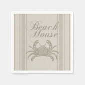 Beach House Crab Küste Vintag Serviette (Vorderseite)