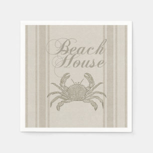 Beach House Crab Küste Vintag Serviette