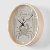 Beach House Crab Küste Vintag Uhr (Winkel)