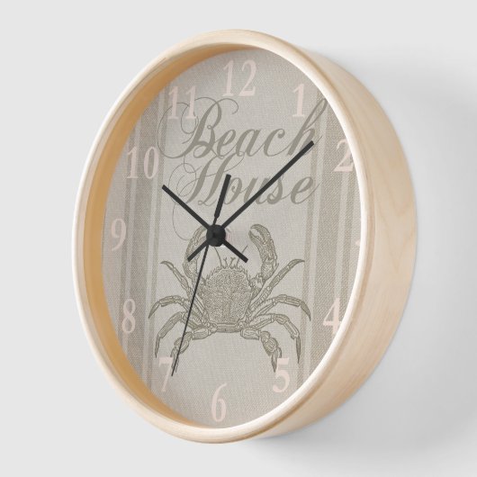 Beach House Crab Küste Vintag Uhr (Winkel)