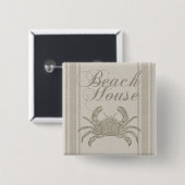 Beach House Crab Seashore Button (Vorne & Hinten)