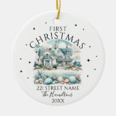 Beach House Custom Christmas Keramik Ornament (Vorne)
