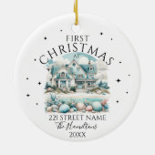 Beach House Custom Christmas Keramik Ornament (Hinten)