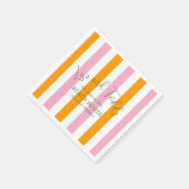 Beach House Custom Oink Orange Cabana Strip Serviette (Ecke)
