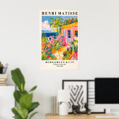 Beach house decor, Mid century modern poster, Pink Poster (Heimbüro)