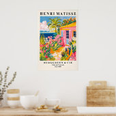 Beach house decor, Mid century modern poster, Pink Poster (Küche)