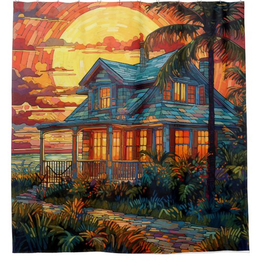 Beach House Duschvorhang (Vorderseite)