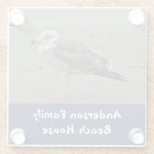 Beach House Familie Name Artistic Sea Bird Seagull Glasuntersetzer (Rückseite)