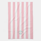 Beach House Familienname Pink Cabana Strip Geschirrtuch (Vertikal)