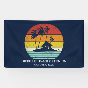 Beach House Family Wiedersehen Nautical Palm Trees Banner
